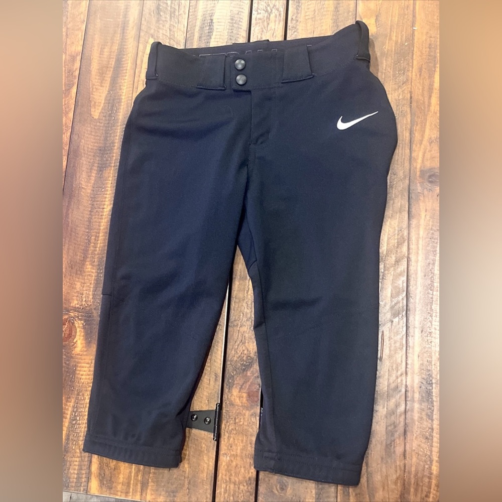 Nike Girl’s Vapor Black Softball Pants, Sz Small, AV6833-010, GUC!